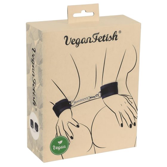 Vegan Fetish - pouta na zápěstí - krátký řetěz - černá