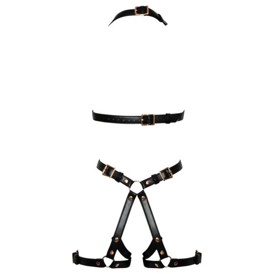 Bad Kitty - otevřený body postroj - černá