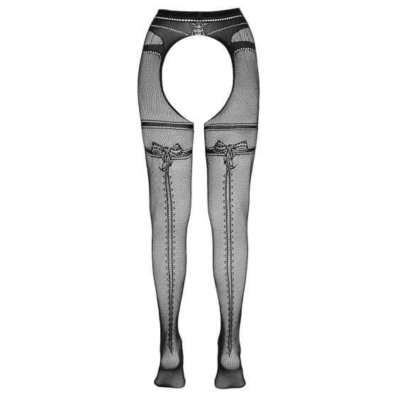 Cottelli - Síťované punčochy s otevřeným rozkrokem - černé - L/XL