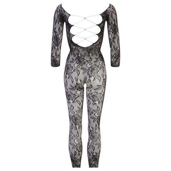 NO:XQSE - Květinové catsuit - černé (S-L)