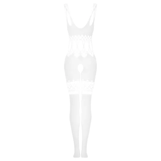 Obsessive G330 - průhledný, vzorovaný overal (bílý) - XL/2XL