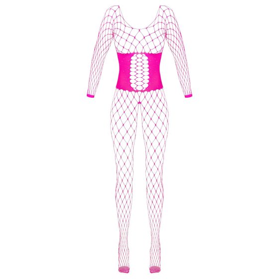 Cottelli - síťovaný catsuit (růžový) - S-L