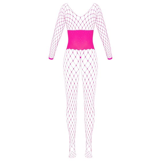 Cottelli - síťovaný catsuit (růžový) - S-L