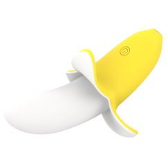   Osamělý - akumulátorový, vodotěsný, banánový vibrátor (žluto-bílý)