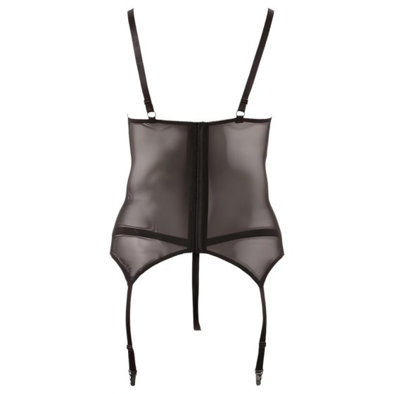 Cottelli - Krajkový top s mašličkami (černý) - XXXL