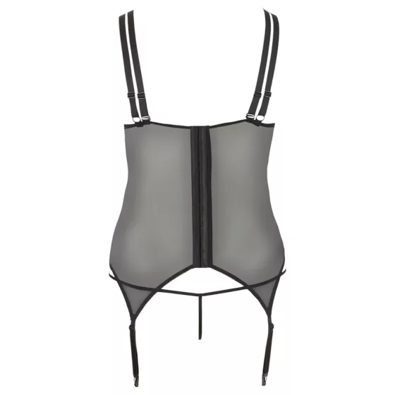 Cottelli Plus Size - variabilní top s podvazky (černý)