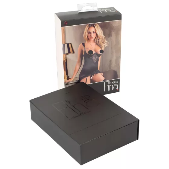 Abierta Fina - třpytivý řetízkový top a tanga (černá) - 85B/L