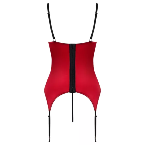 Cottelli - krajková push-up podprsenka se setem (červená) - XL