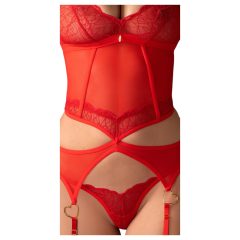   Obsessive Cupide Desir - průhledný krajkový top set (červený)