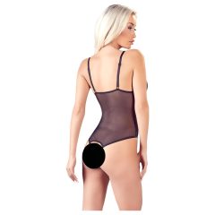 Cottelli - krajkované, perlové otevřené body (černé)