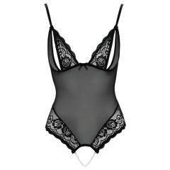 Cottelli - krajkované, perlové otevřené body (černé)