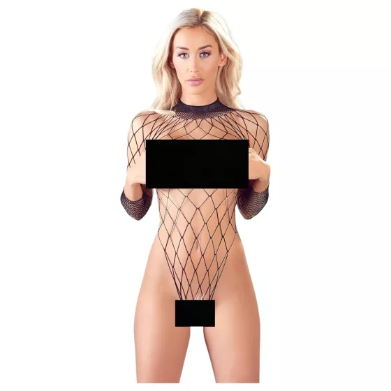 NO:XQSE - černé síťované body s dlouhým rukávem (S-L)