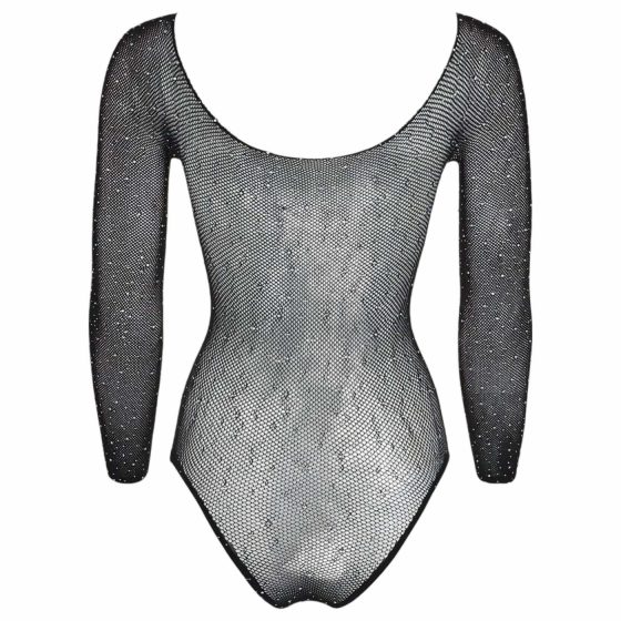 NO:XQSE - lesklé síťované body s dlouhými rukávy - černá (S-L)