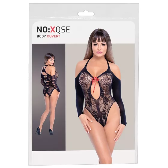 NO:XQSE - černé body s mašlí, s dlouhým rukávem (S-L)