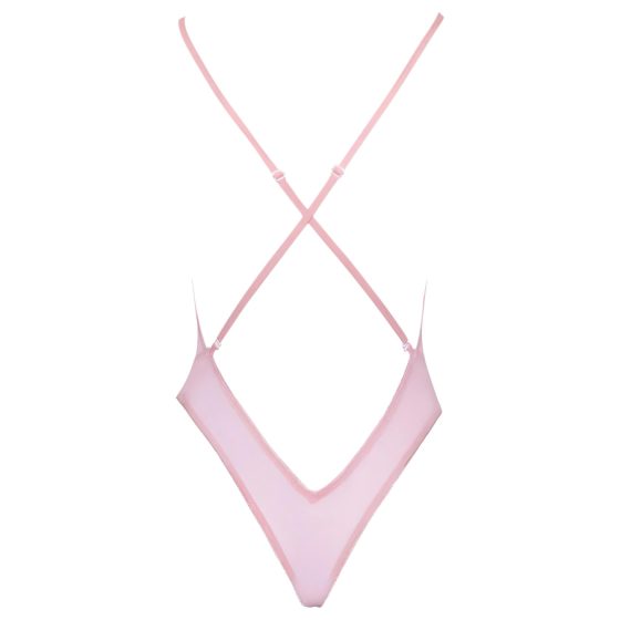 Kissable - body s růžovou květinovou výšivkou (růžové)