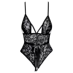 Kissable - krajkový body (černý)