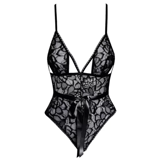 Kissable - krajkový body (černý)