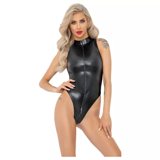 Noir - černé body s hadím vzorem - XL