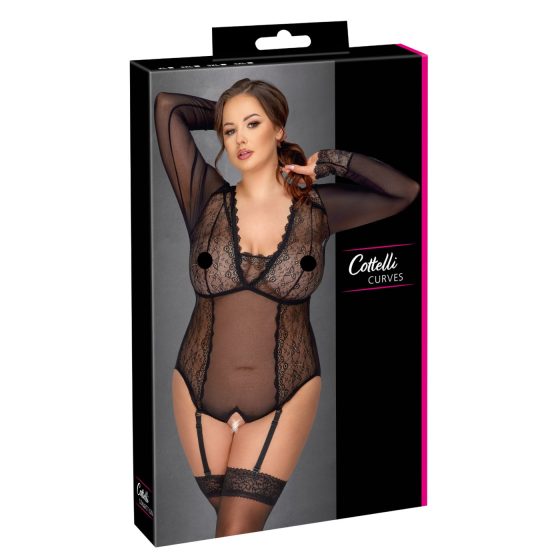 Cottelli Curves - průhledné body (černé) - 2XL
