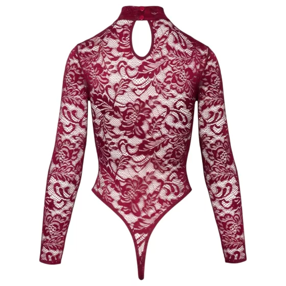 Cottelli - průhledné krajkové body (červené) - XXL