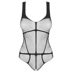   Obsessive B336 - průhledné otevřené síťované body (černé) - S-L