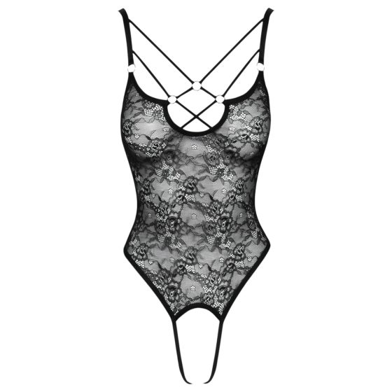 Cottelli - průsvitné, otevřené krajkové body (černé)