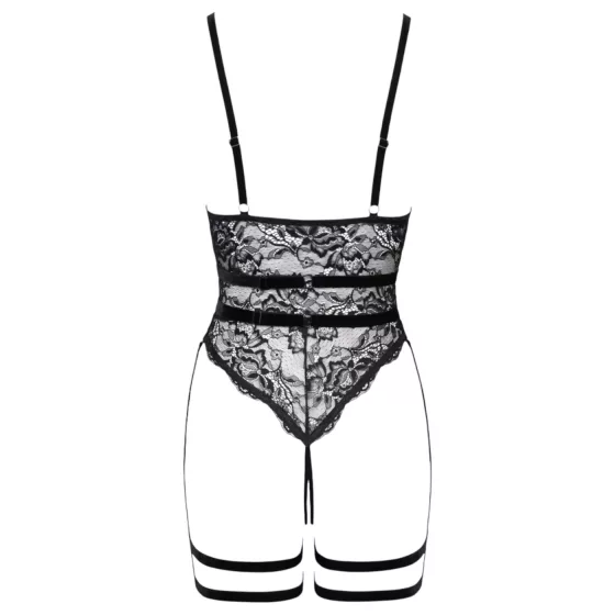 Cottelli - otevřený body s pásky - černé - M