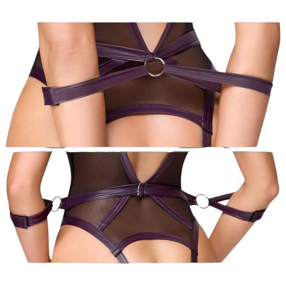 Cottelli Bondage - otevřené body a pouta na ruce (černá)