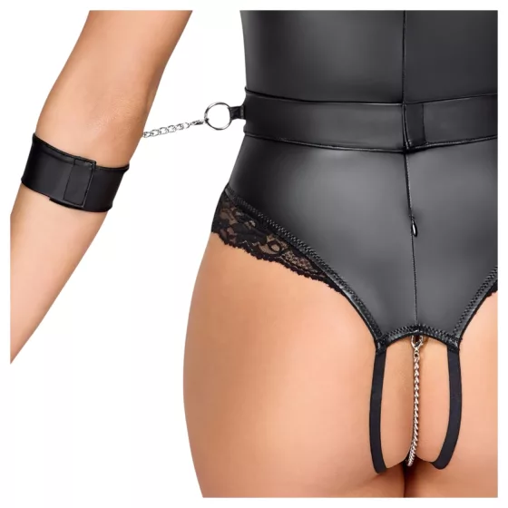 Cottelli Bondage - otevřený body na prsa - černý - M