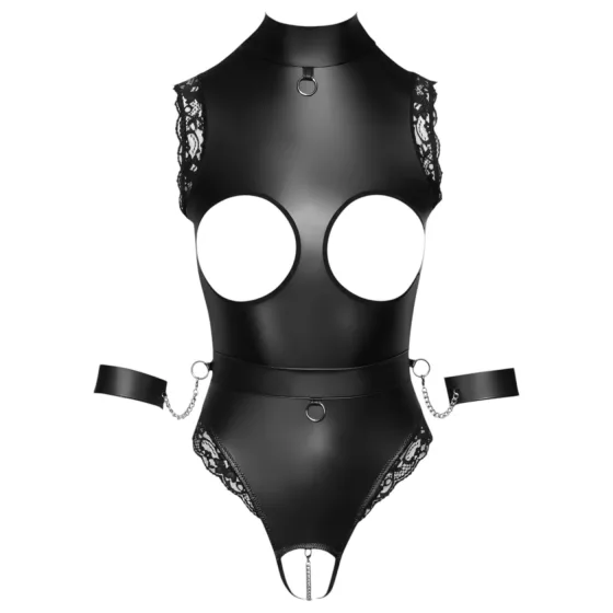 Cottelli Bondage - otevřený body na prsa - černý - M