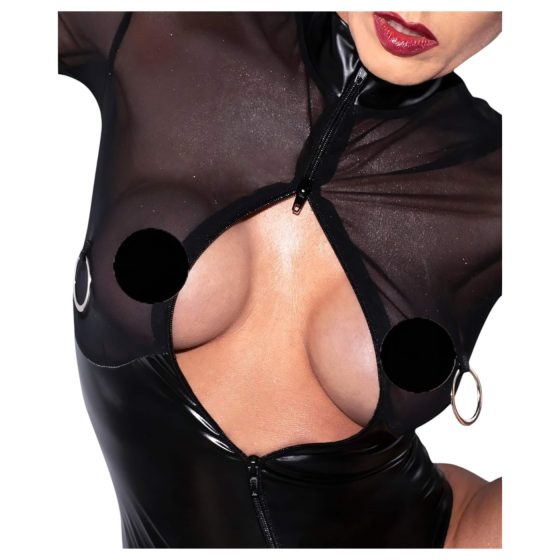 Noir - Lesklé body s průhlednými vložkami (černé)
