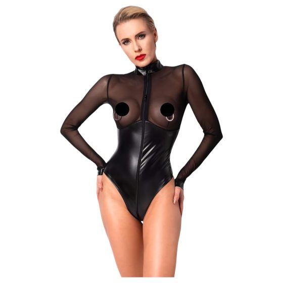 Noir - Lesklé body s průhlednými vložkami (černé)