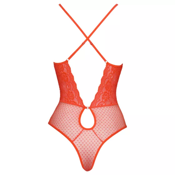 / Cottelli - krajkový body s křížovými ramínky (červený) - L/XL