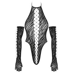 Cottelli - dámské body s rukavicemi - černé - S-L