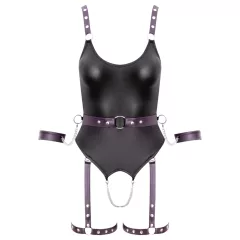 Cottelli - otevřený bondage body s pouty - černá