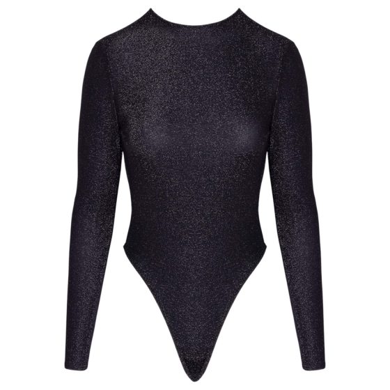 Cottelli - třpytivý body s otevřenými zády (černý) - M