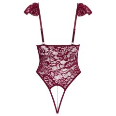 Cottelli - krajkový body s perlami - červený