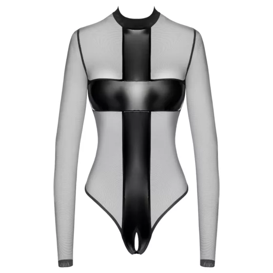 Noir - průsvitné, křížené body (černé) - M