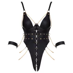Cottelli - bondage body s řetízky (černá)