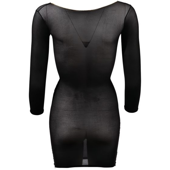 NO:XQSE - Dlouhý rukáv, průhledný catsuit - černý (S-L)