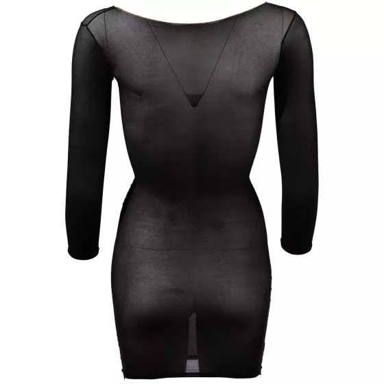 NO:XQSE - dlouhý rukáv, průhledná, černá catsuit (S-L)