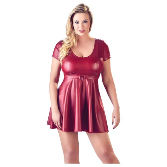/ Cottelli Plus Size - Áčkové mini šaty (červené)