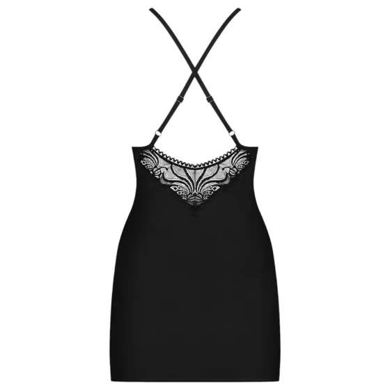Obsessive - dámské šaty s kamínky a tanga - černá - L/XL