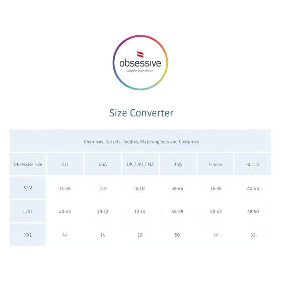 Obsessive Lovica - krajková košilka a tanga (červená) - L/XL