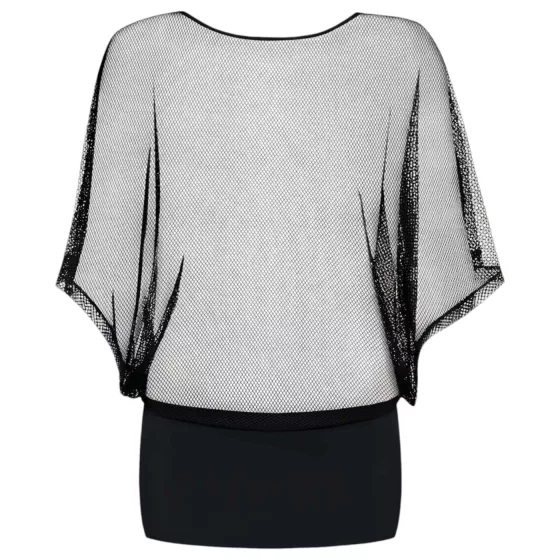 Obsessive - průhledné minišaty a tanga - černá - L/XL