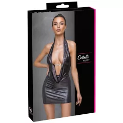 Cottelli Party - šaty s ramínky kolem krku (stříbrné)