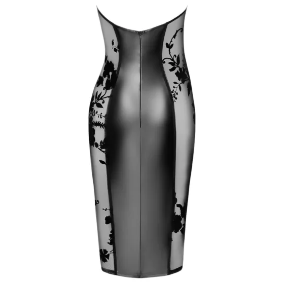 Noir - lesklé halter šaty (černé)