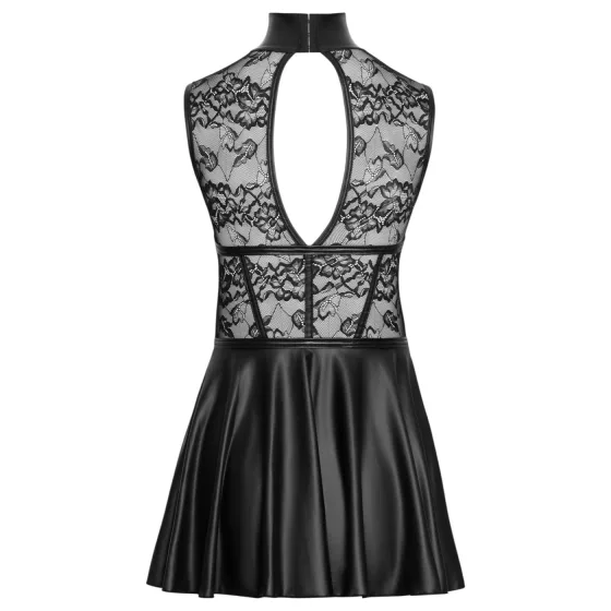 Cottelli - otevřené košíčkové krajkové minišaty (černé) - XL