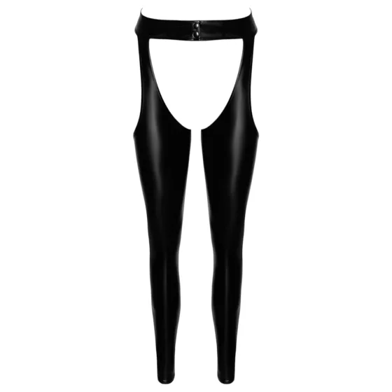 Noir - lesklé punčochy - chaps - černé
