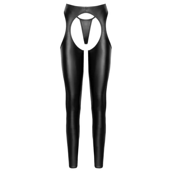 Cottelli - otevřené chaps kalhoty a tanga set (černý) - M
